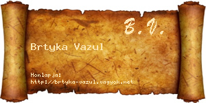 Brtyka Vazul névjegykártya